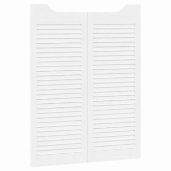 Draaideuren louvredesign 2 paar 100x80 cm wit 5