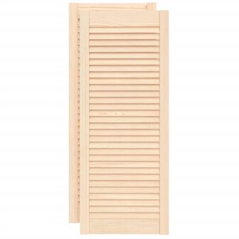 Kastdeuren met lamellen 2 st 99,3x39,4 cm massief grenenhout 2