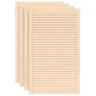 Kastdeuren met lamellen 4 st 99,3x59,4 cm massief grenenhout 2