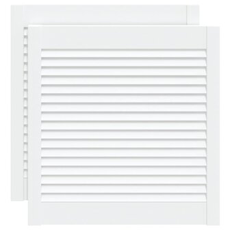 Kastdeuren met lamellen 2 st 61,5x59,4 cm grenenhout wit 2