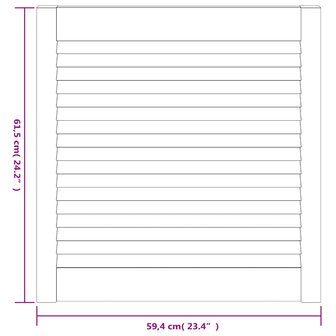 Kastdeuren met lamellen 4 st 61,5x59,4 cm grenenhout wit 6