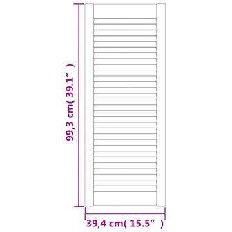 Kastdeuren met lamellen 2 st 99,3x39,4 cm grenenhout wit 6