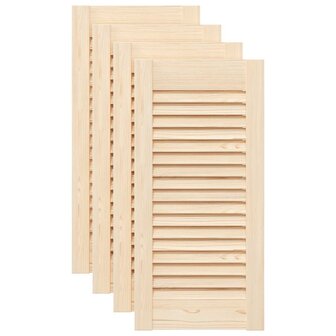 Kastdeuren met lamellen 4 st 61,5x29,5 cm massief grenenhout 2