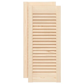 Kastdeuren met lamellen 2 st 69x29,5 cm massief grenenhout 2