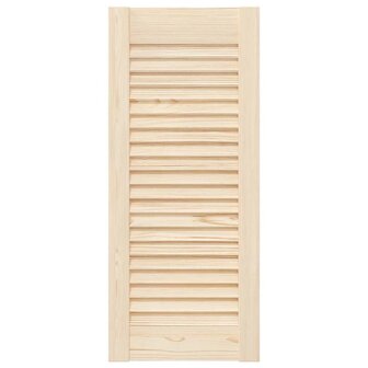 Kastdeuren met lamellen 2 st 69x29,5 cm massief grenenhout 5