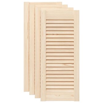 Kastdeuren met lamellen 4 st 69x29,5 cm massief grenenhout 2