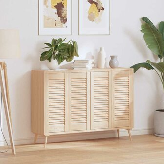 Kastdeuren met lamellen 4 st 69x29,5 cm massief grenenhout 3