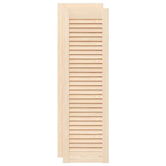 Kastdeuren met lamellen 2 st 99x29,5 cm massief grenenhout 2
