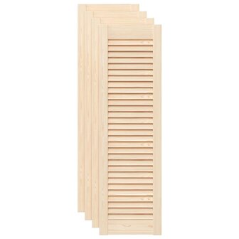 Kastdeuren met lamellen 4 st 99x29,5 cm massief grenenhout 2