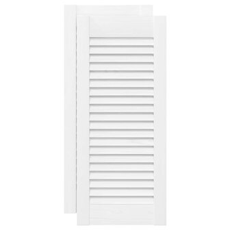 Kastdeuren louvredesign 2 st 61,5x29,5 cm wit 2