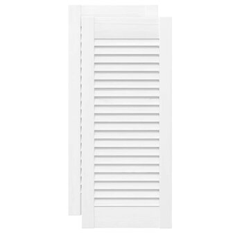 Kastdeuren louvre design 2 st 69x29,5 cm wit 2