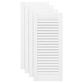 Kastdeuren louvre design 4 st 69x29,5 cm wit 2