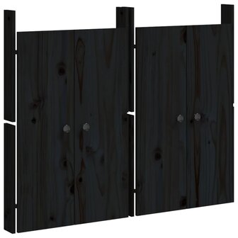 Kastdeurtjes voor buitenkeuken 2 st 50x9x82 cm grenenhout zwart 2