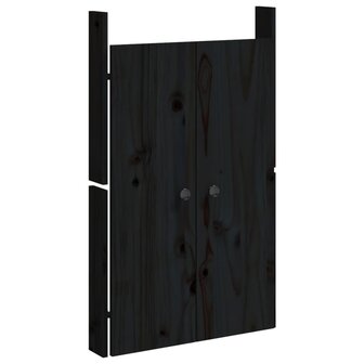 Kastdeurtjes voor buitenkeuken 2 st 50x9x82 cm grenenhout zwart 3