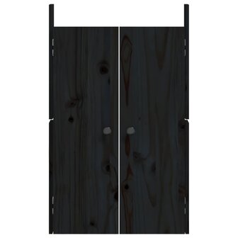 Kastdeurtjes voor buitenkeuken 2 st 50x9x82 cm grenenhout zwart 5