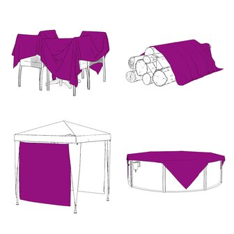 Doorzichtig zeildoek met zeilringen 1x10 m polyethyleen 5