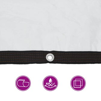 Doorzichtig zeildoek met zeilringen 4x4 m polyethyleen 9