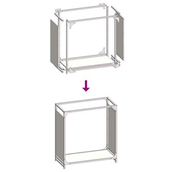 Brandhoutrek 60x28x65 cm koudgewalst staal zwart 9