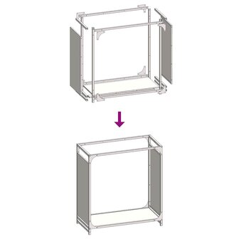 Brandhoutrek 60x28x65 cm koudgewalst staal olijfgroen 9