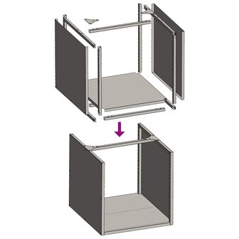 Brandhoutrek 40x40x40 cm koudgewalst staal antracietkleurig 9