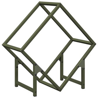 Brandhoutrek 50x25x50 cm koudgewalst staal olijfgroen 2