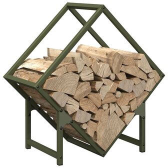 Brandhoutrek 50x25x50 cm koudgewalst staal olijfgroen 4