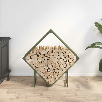 Brandhoutrek 80x25x80 cm koudgewalst staal olijfgroen 3