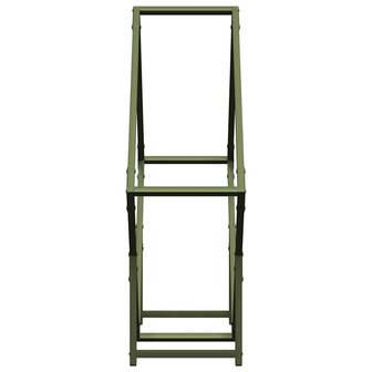 Brandhoutrek 80x25x80 cm koudgewalst staal olijfgroen 6