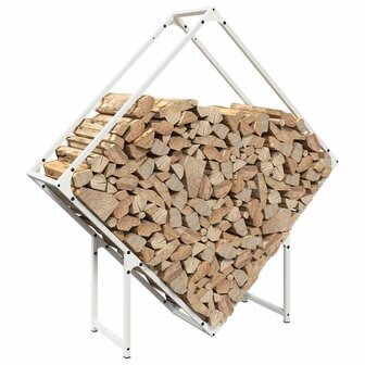 Brandhoutrek 100x25x100 cm koudgewalst staal wit 4
