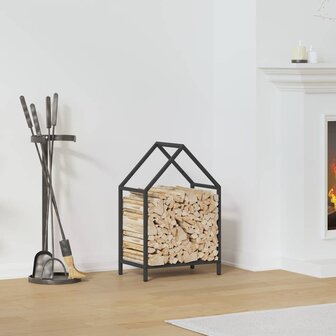 Brandhoutrek 40x25x60 cm koudgewalst staal zwart 1