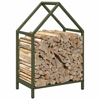 Brandhoutrek 40x25x60 cm koudgewalst staal olijfgroen 4