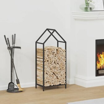 Brandhoutrek 40x25x90 cm koudgewalst staal zwart 1