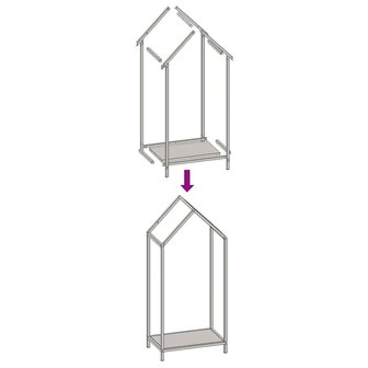 Brandhoutrek 40x25x90 cm koudgewalst staal wit 9