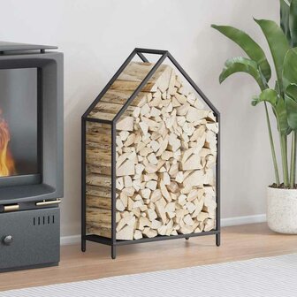 Brandhoutrek 60x25x90 cm koudgewalst staal zwart 1