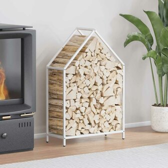 Brandhoutrek 60x25x90 cm koudgewalst staal wit 1