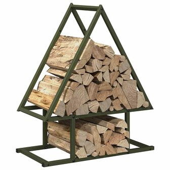 Brandhoutrek 50x25x60 cm koudgewalst staal olijfgroen 4