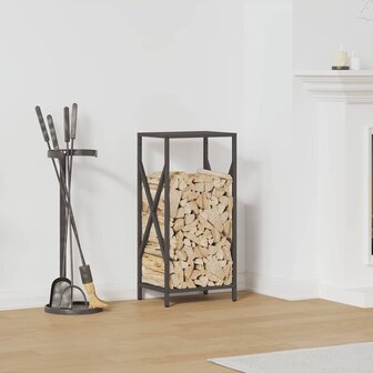 Brandhoutrek 34x25x70 cm koudgewalst staal zwart 1