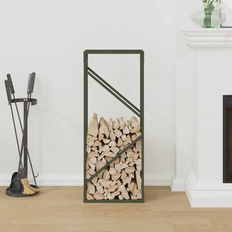 Brandhoutrek 40x25x100 cm koudgewalst staal olijfgroen 3