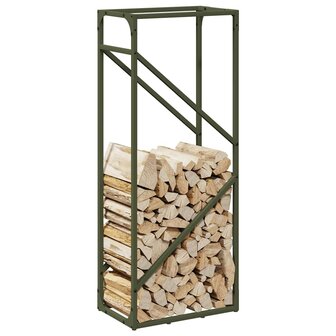 Brandhoutrek 40x25x100 cm koudgewalst staal olijfgroen 4