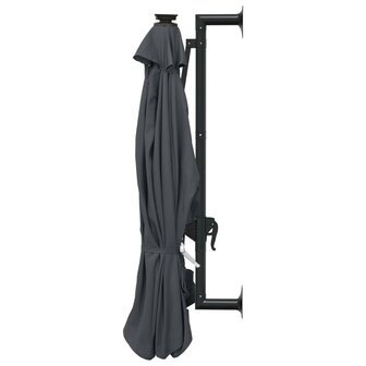 Wandparasol met LED&amp;apos;s 300 cm antracietkleurig 5