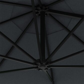 Wandparasol met LED&amp;apos;s 300 cm antracietkleurig 8