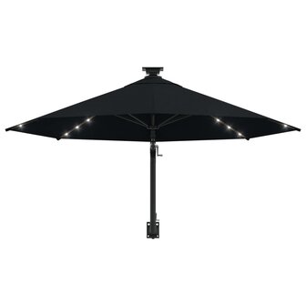 Wandparasol met LED&amp;apos;s 300 cm zwart 4