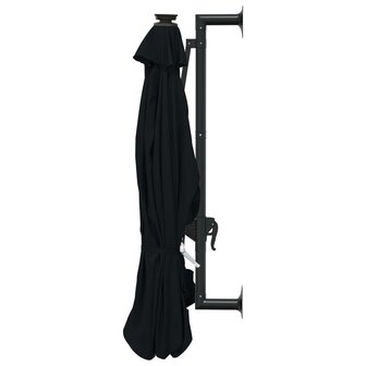 Wandparasol met LED&amp;apos;s 300 cm zwart 5