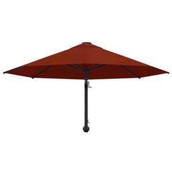 Wandparasol met metalen paal 300 cm terracottakleurig 4