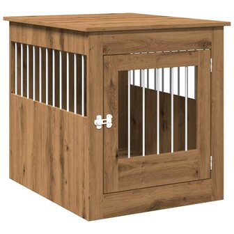 Hondenbench 64,5x80x71 cm bewerkt hout artisanaal eikenkleur 2