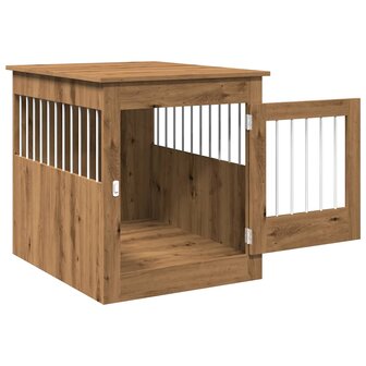 Hondenbench 64,5x80x71 cm bewerkt hout artisanaal eikenkleur 5