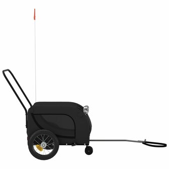 Hondenfietstrailer oxford stof en ijzer zwart 5