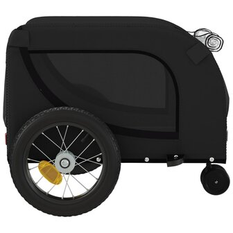 Hondenfietstrailer oxford stof en ijzer zwart 6