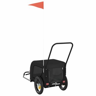 Hondenfietstrailer oxford stof en ijzer zwart 7