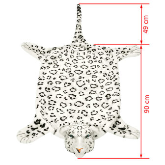 Luipaardvloerkleed pluche 139 cm wit 4